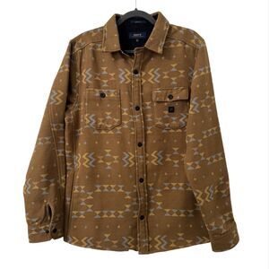 Roark Andes Shirt Shaket Mens Medium Brown Aztec Southwestern Outdoor Cabincore